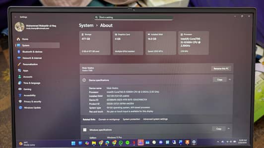 DELL VOSTRO 7500 | i5 10th 10300H | 16GB RAM | GTX 1650 4GB