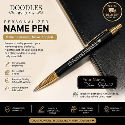Personalized Name Pen | Custom Engraved Gift Pen | doodle_by_roma
