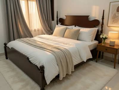 Premium Solid King Size Bed with Elegant Classic Design