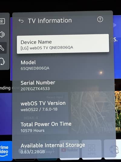 LG WEB OS 65 QNED806QA