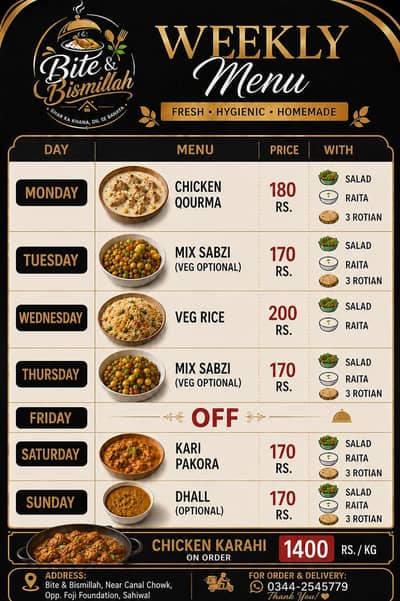 Bite & Bismillah (Online Food Delivery Service)