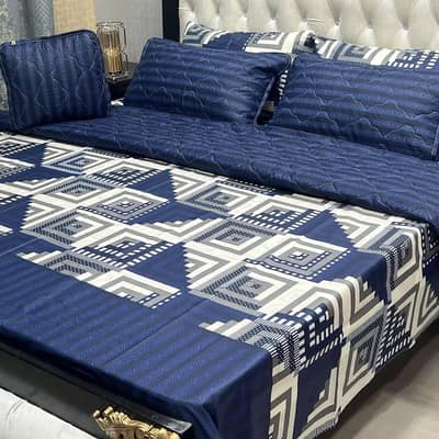 bedsheet set of cotton salonica fabric printted