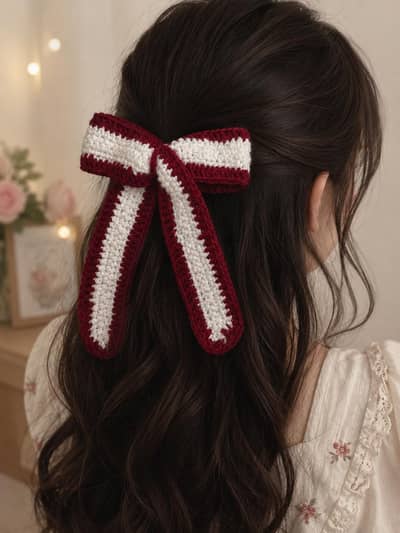 Beautiful Crochet Hair Bow