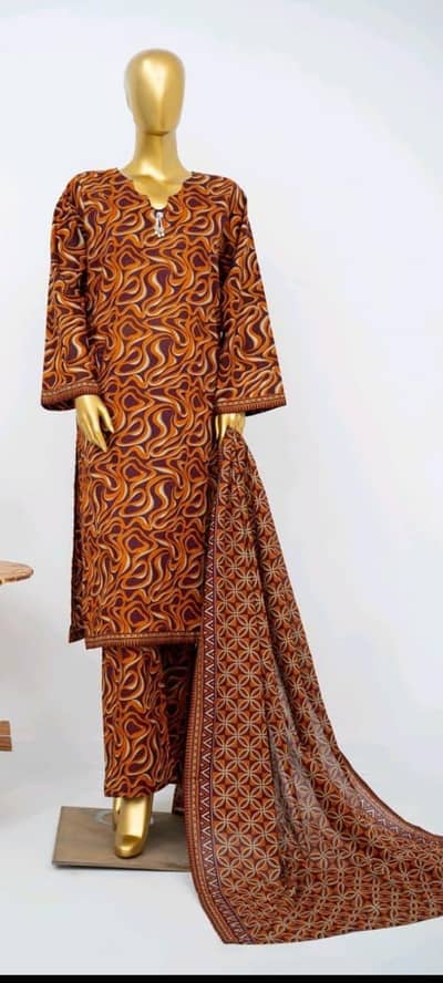 Exclusive Branded 3-Pc Stitched Printed Lawn | Ready to Wear | COD Kar