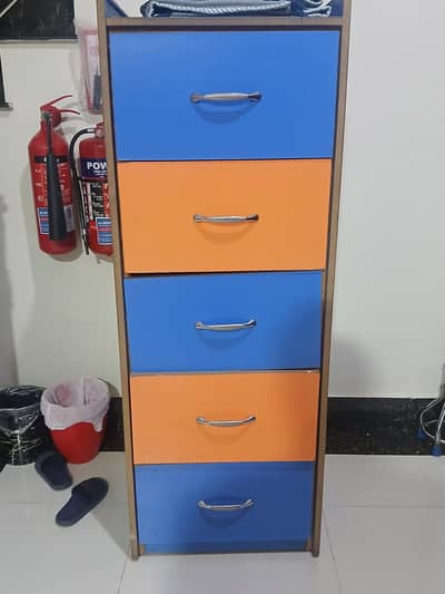 Colorful 5-Drawer Wooden Storage Cabinet for Home