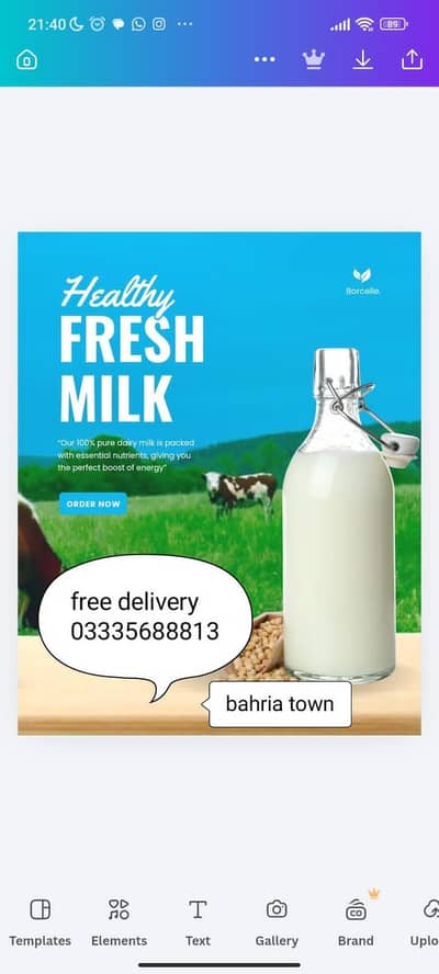 rider for milk delivery