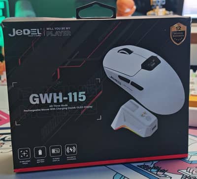 JEDEL GWH-115 GAMING MOUSE with OLED screen and Charging Dock
