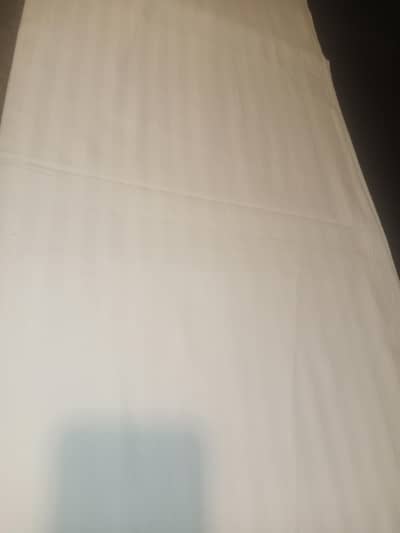 Single bed sheets cotton white strips 66x94 for sale