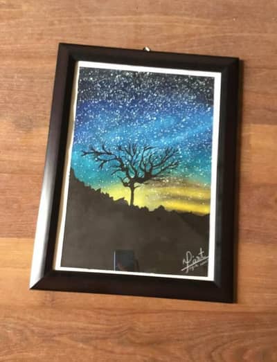 abstract night view painting