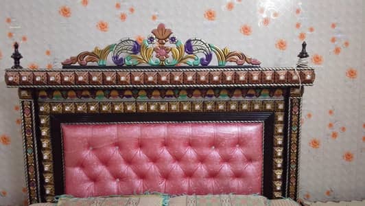 King size bed with side tables and dressing ( without mattress (
