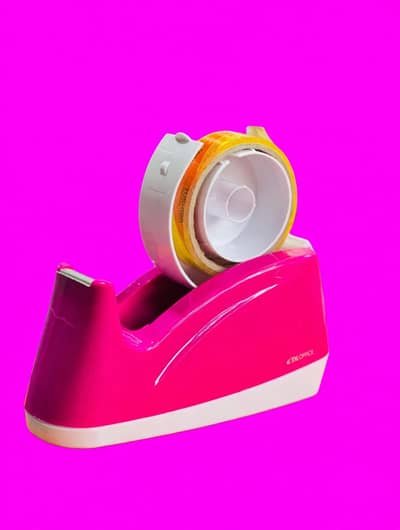 DL Office Tape Dispenser Small - Pink / With Tape Roll - Office Use