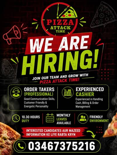 we are hiring  senior male or female  servers and cashier 0346/7375216