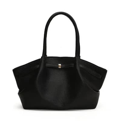 Shoulder textured bag imported & leather black color