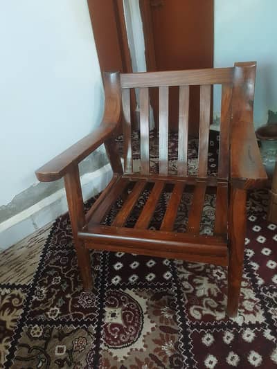 3 seater teak sofas set with 1 chair with foam.