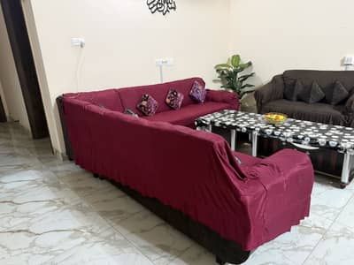 Dark Brown 10 by 10 Condition L shape Sofa