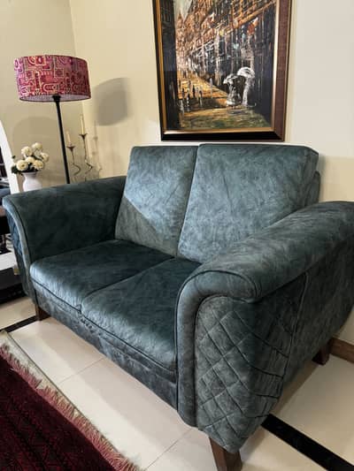 2+3 Seater Teal Blue Sofa Set