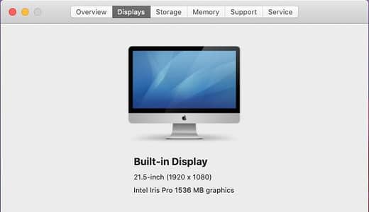 imac 21.5 inch, model 2013, interl pro 1536 mb Graphics, ram 8 gb