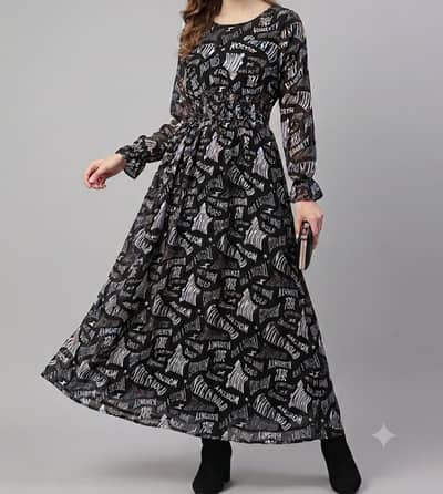 Chiffon maxi (typography printed)