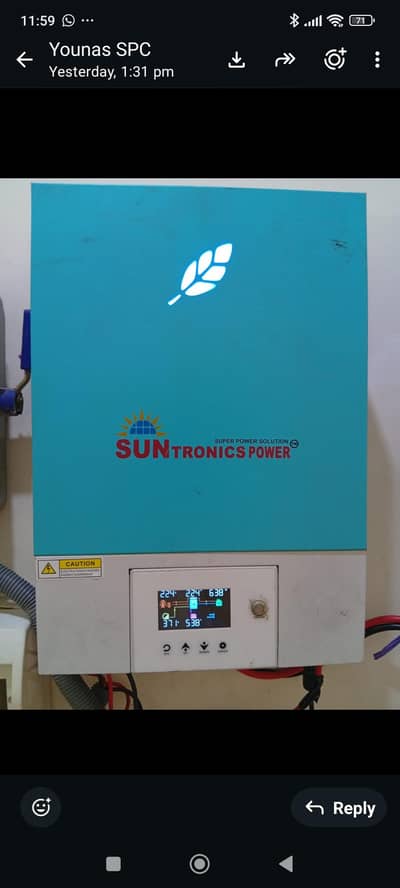 Suntronics 6.2 k. w inverter for sale