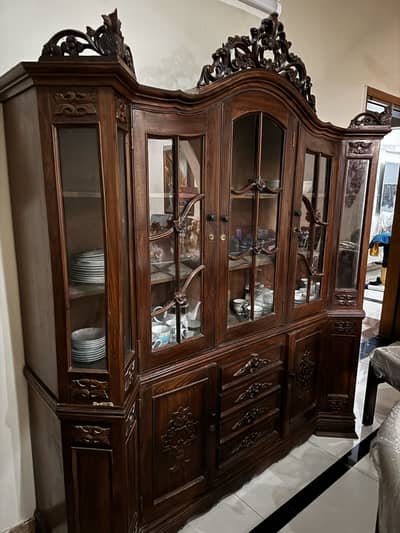 Chinioti Hand Carved Crockery Cabinet