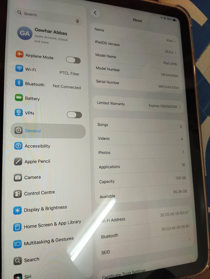 Ipad (A16) 11th Generation 7