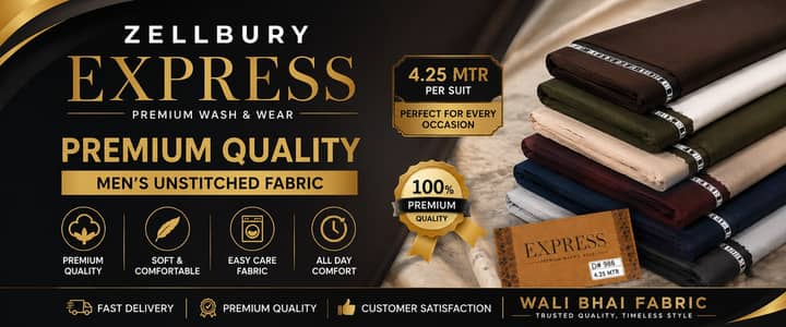 Zellbury Express Unstitched Wash & Wear Suit – Premium Quality