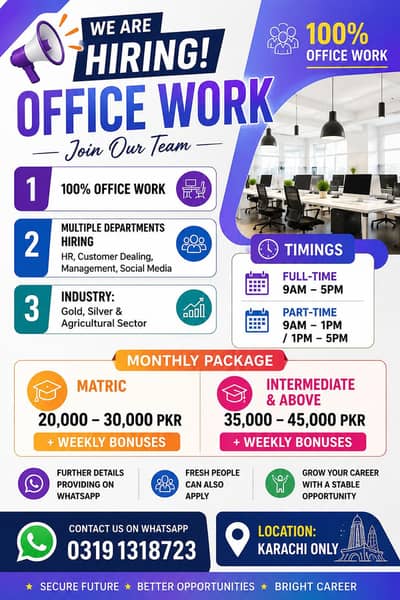 We are hiring both male and female