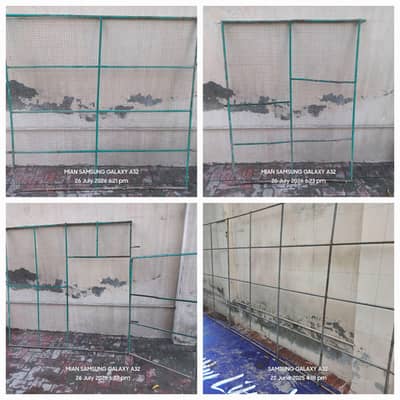Heavy angle metal frames with metal net and pipes metal frame