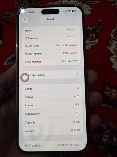 i phone 14 pro max 128 GB PTA Approved