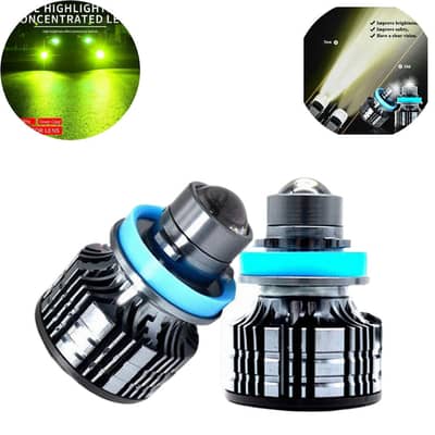H11 LED Lemon Green Car Fog Lights | Projector Laser Headlight Bulbs