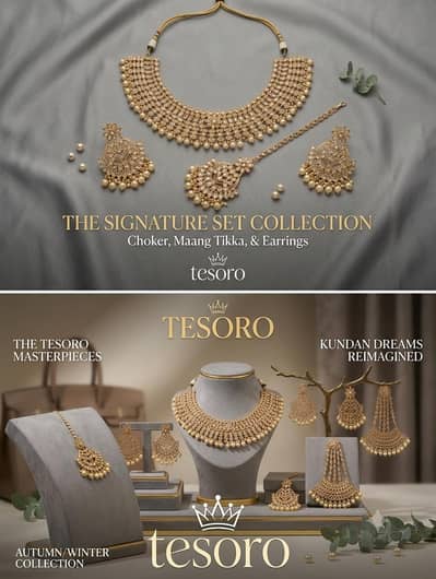 Exquisite Tesoro Traditional Kundan & Pearl Jewellery Set