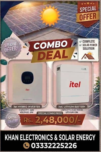 itel 4 kw Inverter + 2.5 kw Lithium Battery