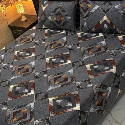 Crystal Cotton Printed Double Bedsheet