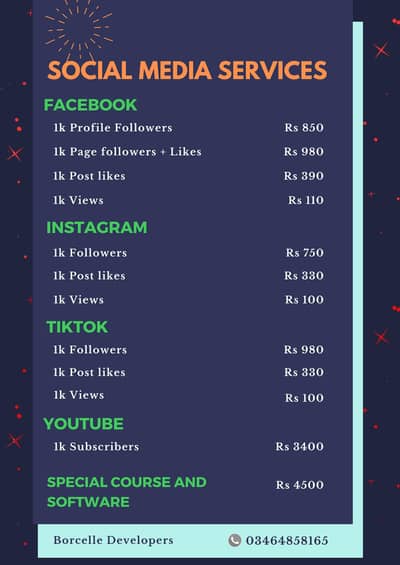 Lifetime Instagram, Facebook, Tiktok Followers, Likes and Comments
