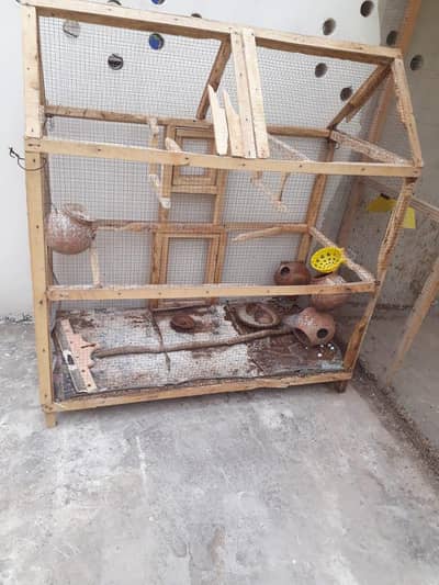 2 wooden cage (pinjra) for sell with accessories