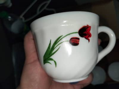 white Tea cup set very beautiful elegant