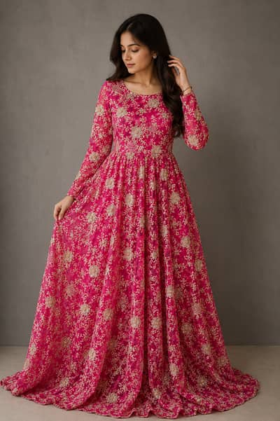 Premium Bareeze Style Net Fabric | Heavy Embroidery | 5 Yard Suit