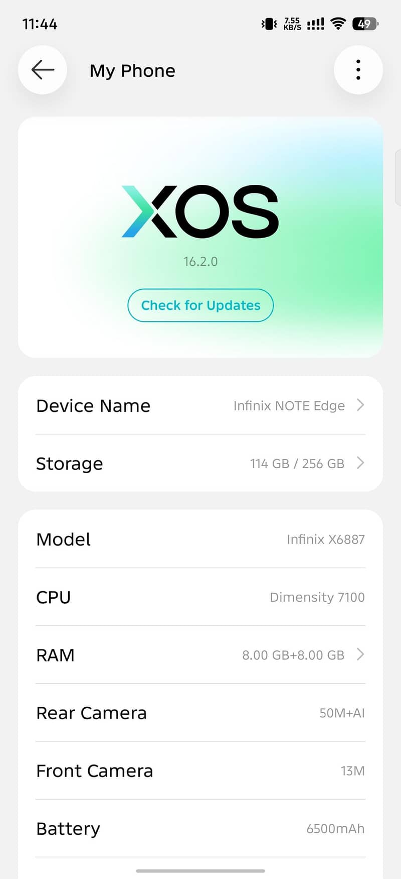 Infinix Note Edge 0