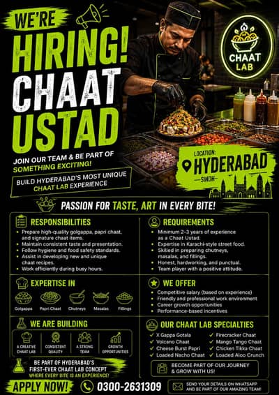 WE'RE HIRING – CHAAT USTAD