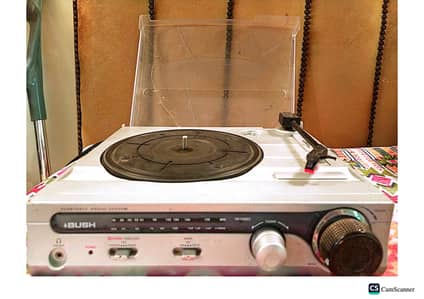 BUSH 2 Speed Record Player with 2 Band Radio. Video Available