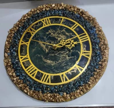 Resin wallclock with metallic stones, you can customize on your demand