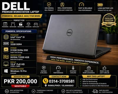 Dell precision 5540 i9 9th generation 512 gb NvMe Ssd 32 gb ram ddr4