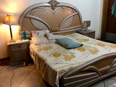 Royal Deco Bed with Mattress & 2 Side Tables