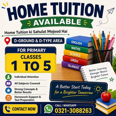 Primary Home Tutor Available