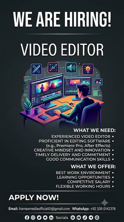 Remote Project Base Video Editor Required