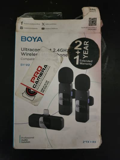 BOYA BY V2 Original wireless Dual Microphone for iPhone |2 mic set