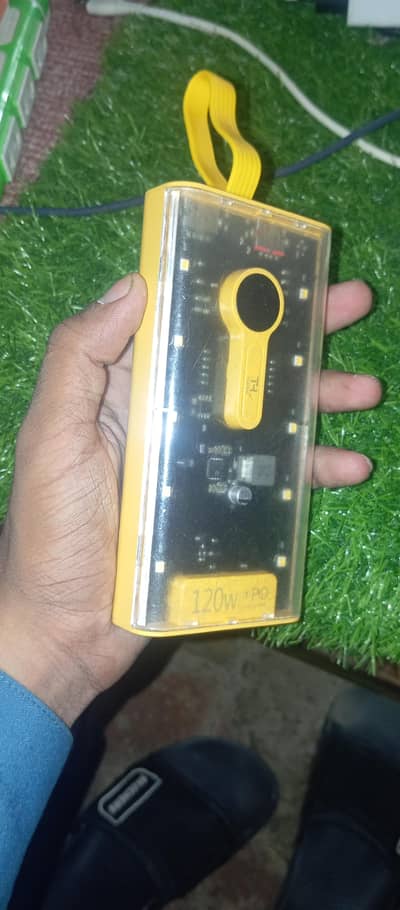 Transparent Power Bank (10,000mAh) - Built-in Cables & Emergency Light