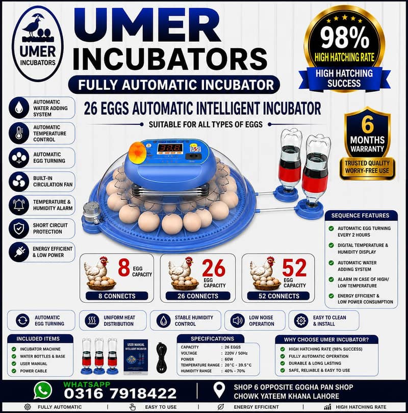 Automatic Egg Incubator | Egg Hatching Machine | Incubator | Brooder 15