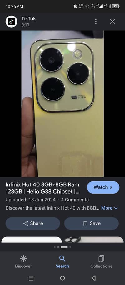 Infinix Hot 40 argent sell need cash all ok seald fone 10 by 10