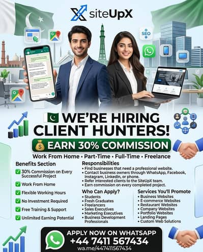 Online Earning Job Pakistan | Client Hunter Required | Remote Job